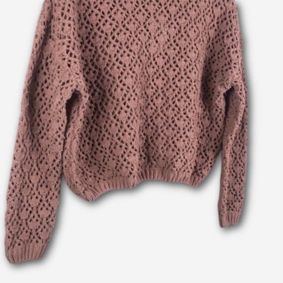 Jessica Simpson Pink Loose Knit Crop Sweater (M) - Picture 3 of 5